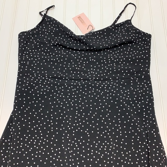 Missguided black polka dot, drape front dress NWT - Picture 8 of 16